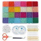 Бусины из стекла в коробке, 24 цвета