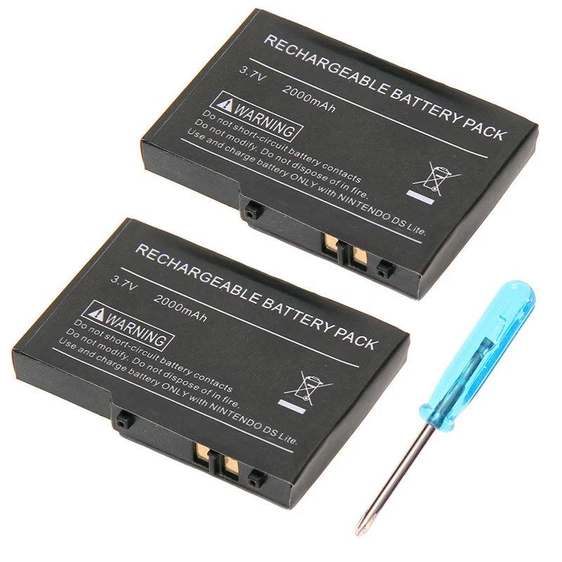 

Перезаряжаемый литий-ионный аккумулятор для Nintendo DS Lite NDS NDSL, 2000 мАч, 3,7 в, 2 шт.