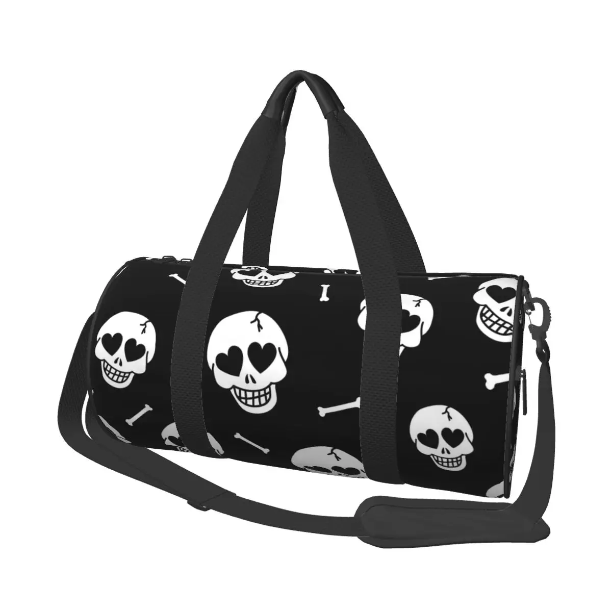 

Дорожная Спортивная сумка с сердечками и черепами, многофункциональная сумка для выходных, Повседневная сумка через плечо