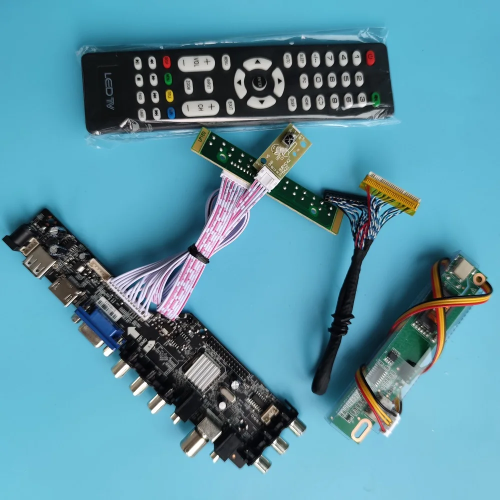 Комплект для LP141WX3 TL 1280x800 DVB-T DVB-T2 Дисплей панель плата контроллера пульта
