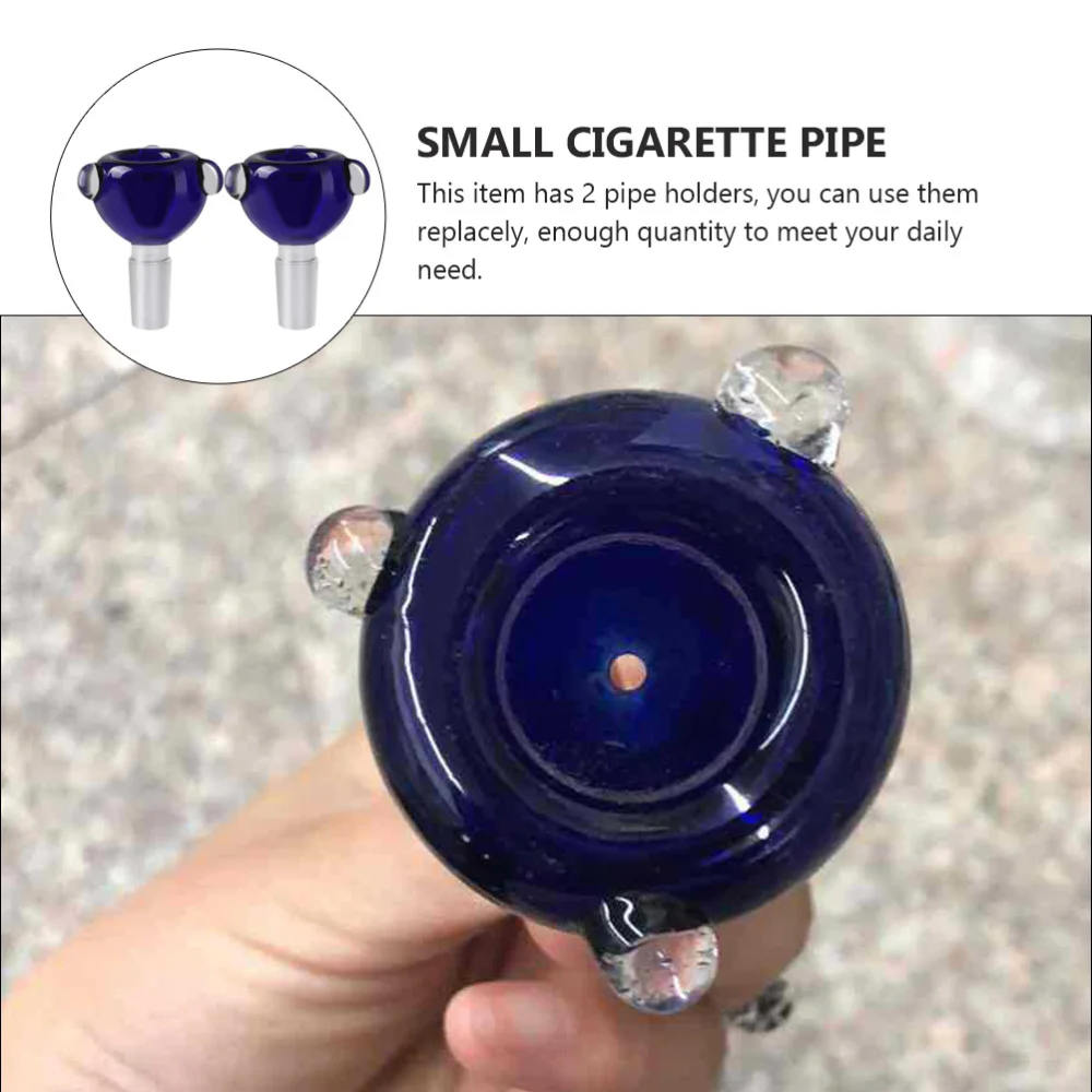 

2pcs Male Pipe Holder Supplies Colorful Funnel Bowl Practical Smoking Tool