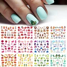 Переводные наклейки для ногтей, разноцветные, летние, с фруктами, 12 шт., наклейка на ногти водная
