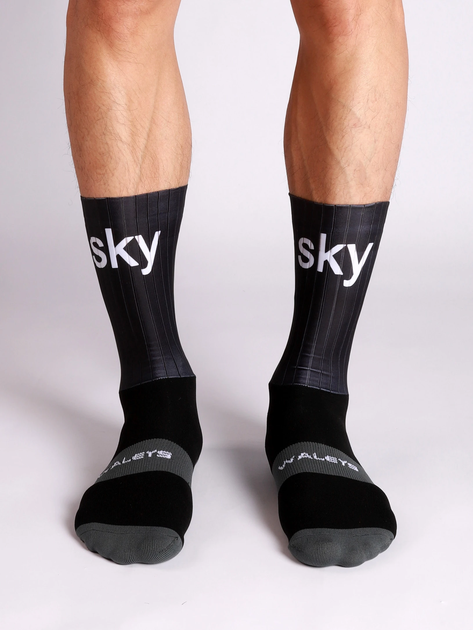 Fashion Cycling Black White socks Long tube non-slip silicone cycling socks Letter men's sports socks