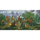 Алмазная картина Иисуса и его учеников, круглая вышивка крестиком 5D с религиозной фигуркой, мозаика сделай сам, портретная картина
