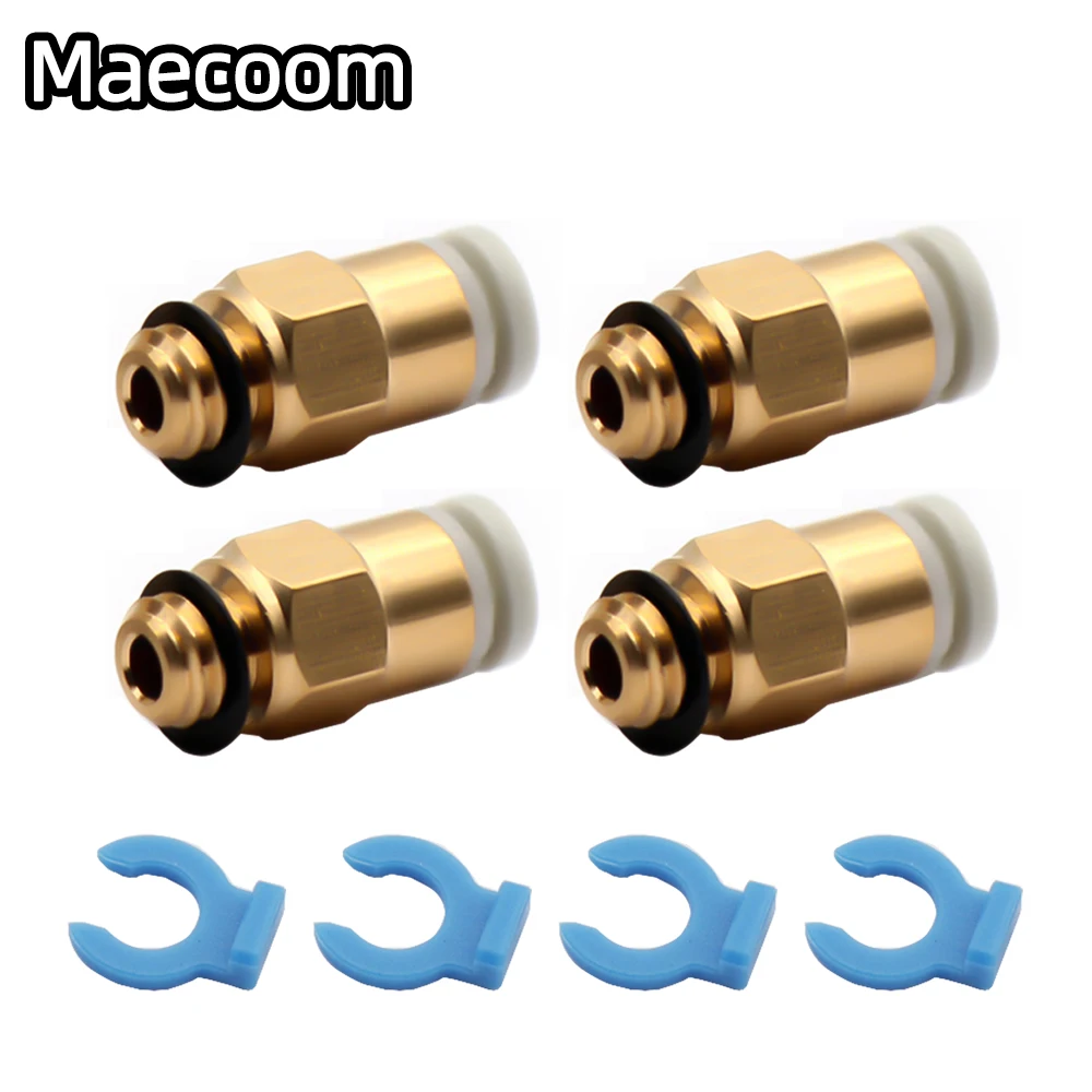 5/10pcs PC4-M6 Pneumatic Connector Straight Air 3D Printer Part Copper Connector KJH 04 M6 For Extruder 4*2mm Filament PTFE tube