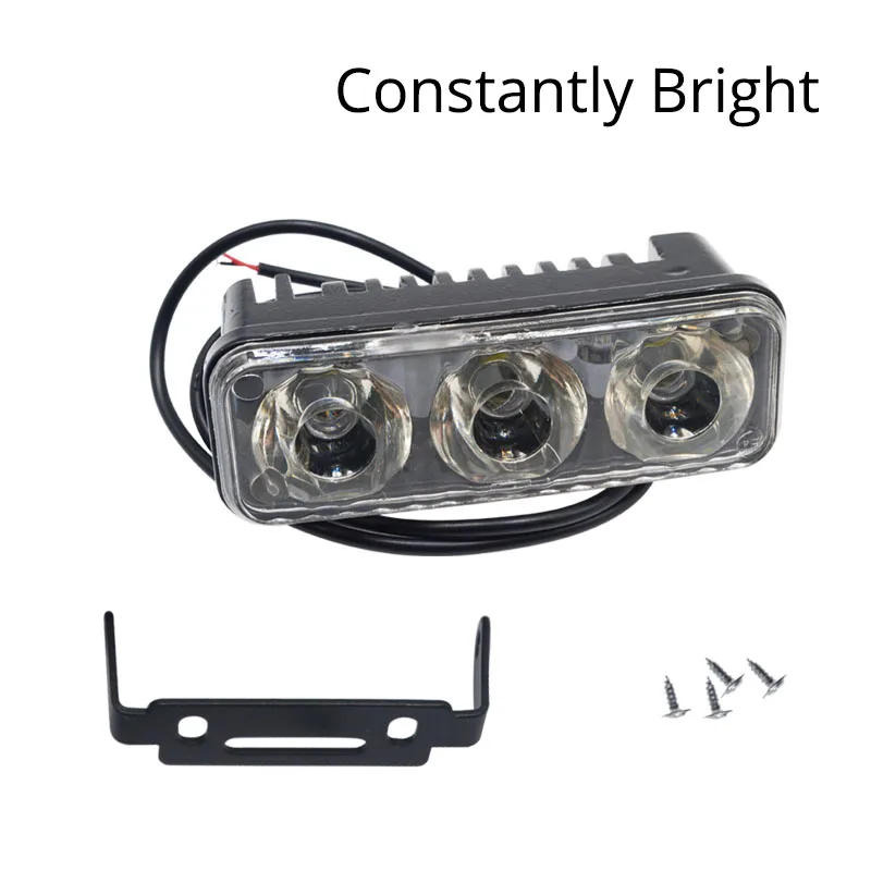 Constantly Bright A 2 шт. DC 12 В Авто прочный автомобильный дневной ходовой светильник 3LED алюминиевый DRL Дневной светильник супер белый Головной фонарь парковочный противотуманный светильник s - Цвет: Constantly Bright A
