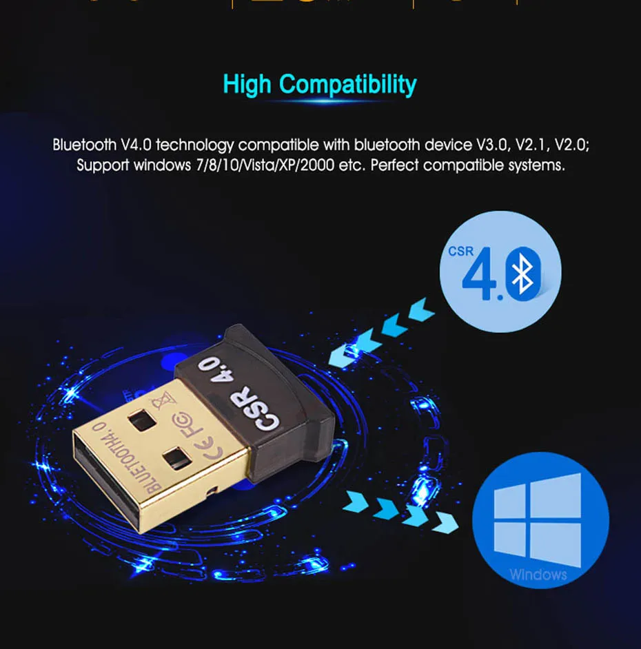Мини USB Bluetooth адаптер V4.0 + EDR Dongle CSR8510 беспроводной передатчик музыкальный приемник