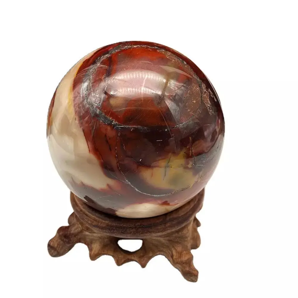 

MOKAGY RED AND YELLOW COLOR Natural Egg Yolk Quartz Crystal Ball 70MM-80MM 1pc