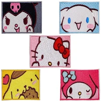 diy sanrio kitty my melody cinnamoroll cute patches set t shirt applique heat transfer unicorn patch stickers thermal press
