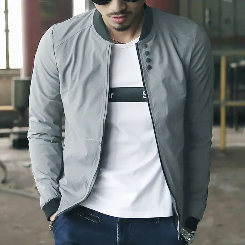 Мужская повседневная куртка на молнии теплое зимнее бейсбольное пальто тонкая