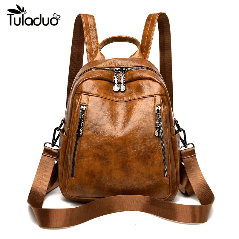 2020 высококачественный Женский рюкзак из искусственной кожи однотонные школьные