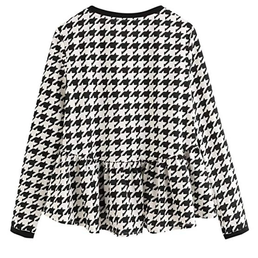 Асимметричная женская блузка свободная круглый вырез тряпки длинный рукав