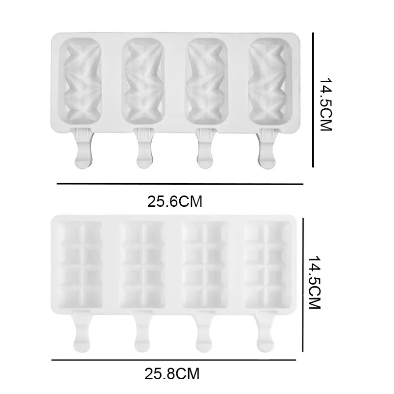 4 ячейки силиконовая формочка для мороженого с барабанные палочки домашний