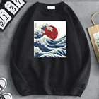 Толстовки с принтом канагава The Great Wave Off, Повседневная Свободная мужская одежда с карманами и капюшоном, модные спортивные костюмы в стиле Kpop в стиле панк