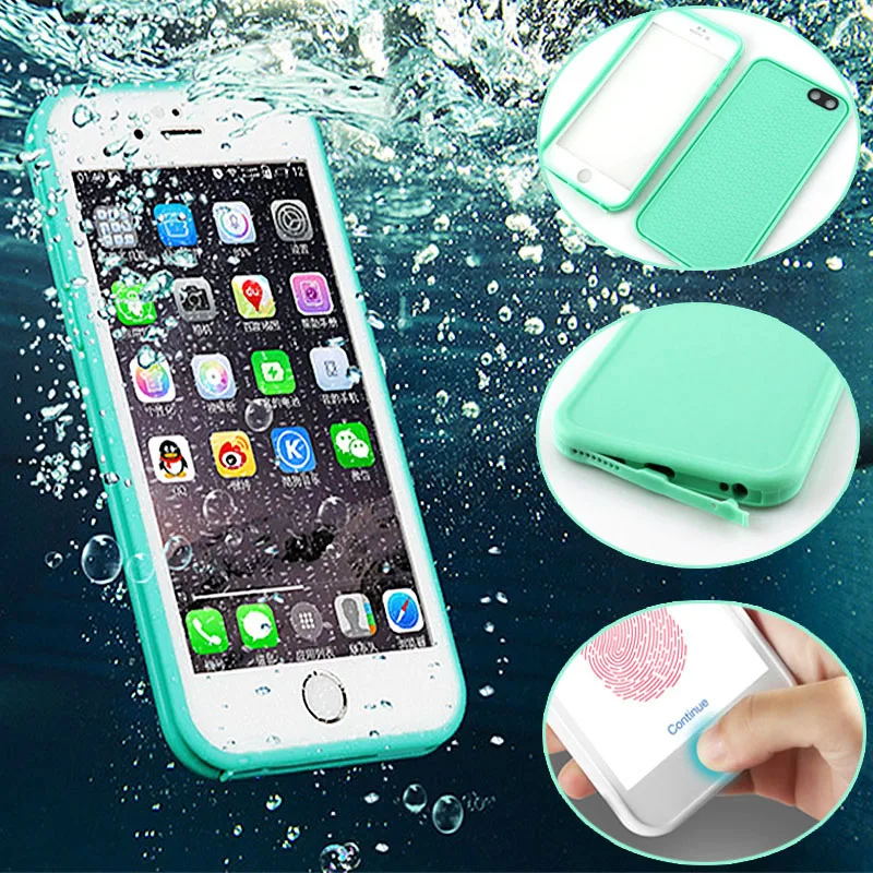 

Premium Waterproof TPU Case for iPhone XS Max XR X 8 7 Plus 6S 5SE Silicone Cover Fingerprint Touch ID Full Body Protective Case