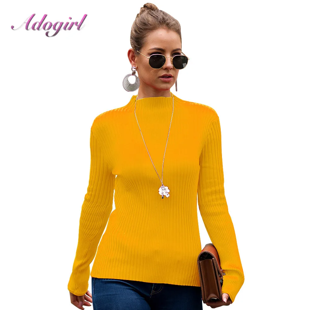 Свитер женский зимний с воротником-хомутом и длинным рукавом | Женская одежда