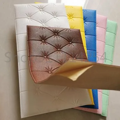 

Thicken Self-adhesive Headboard Soft Bag Anti-collision Wall Stickers Tatami Soft Stickers Imitation Soft Bag Bed Wall Stickers