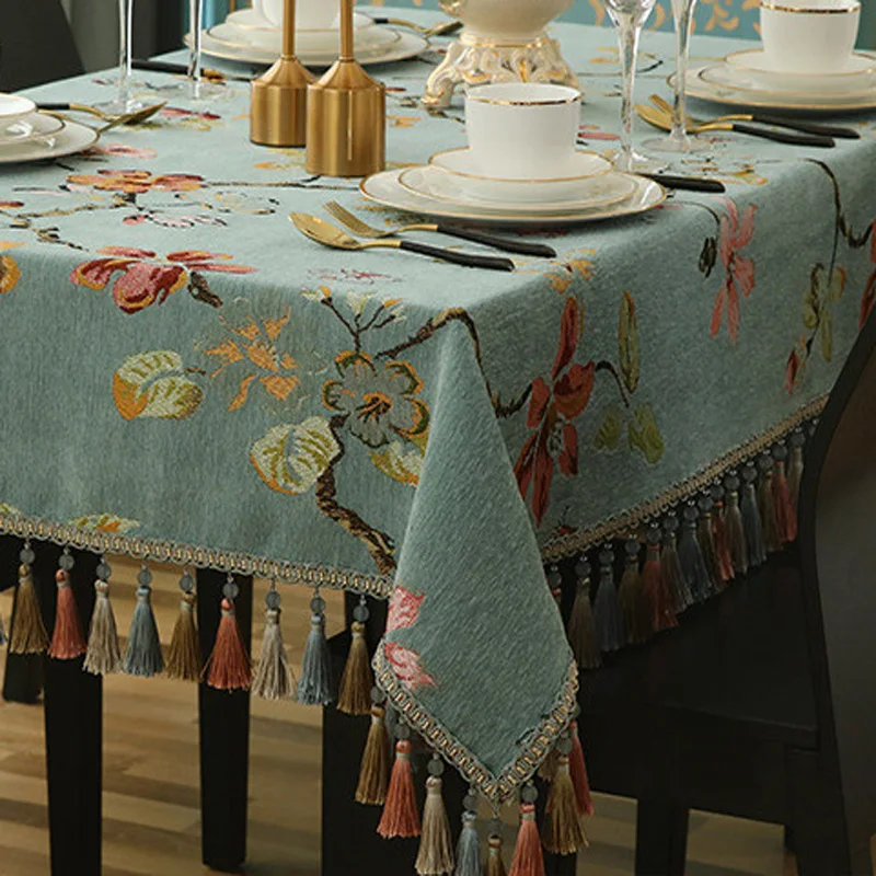 Многофункциональная Ретро скатерть элегантная жаккардовая прямоугольная
