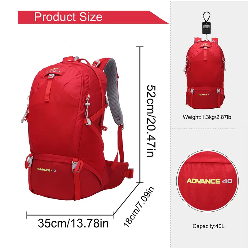 NEVO RHINO водонепроницаемый 40L мужской рюкзак унисекс дорожная сумка походный открытый альпинистский рюкзак для мужчин
