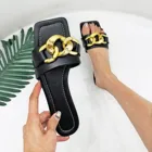 Сандалии женские в стиле ретро, босоножки с квадратным носком, модные пляжные тапочки на плоской подошве, обувь для отпуска, лето 2021