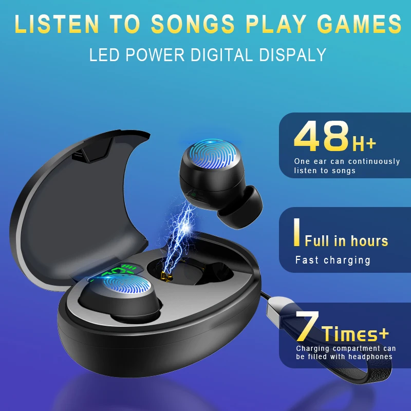 Беспроводные наушники M29 TWS Bluetooth 5 0 со светодиодным дисплеем и микрофоном для