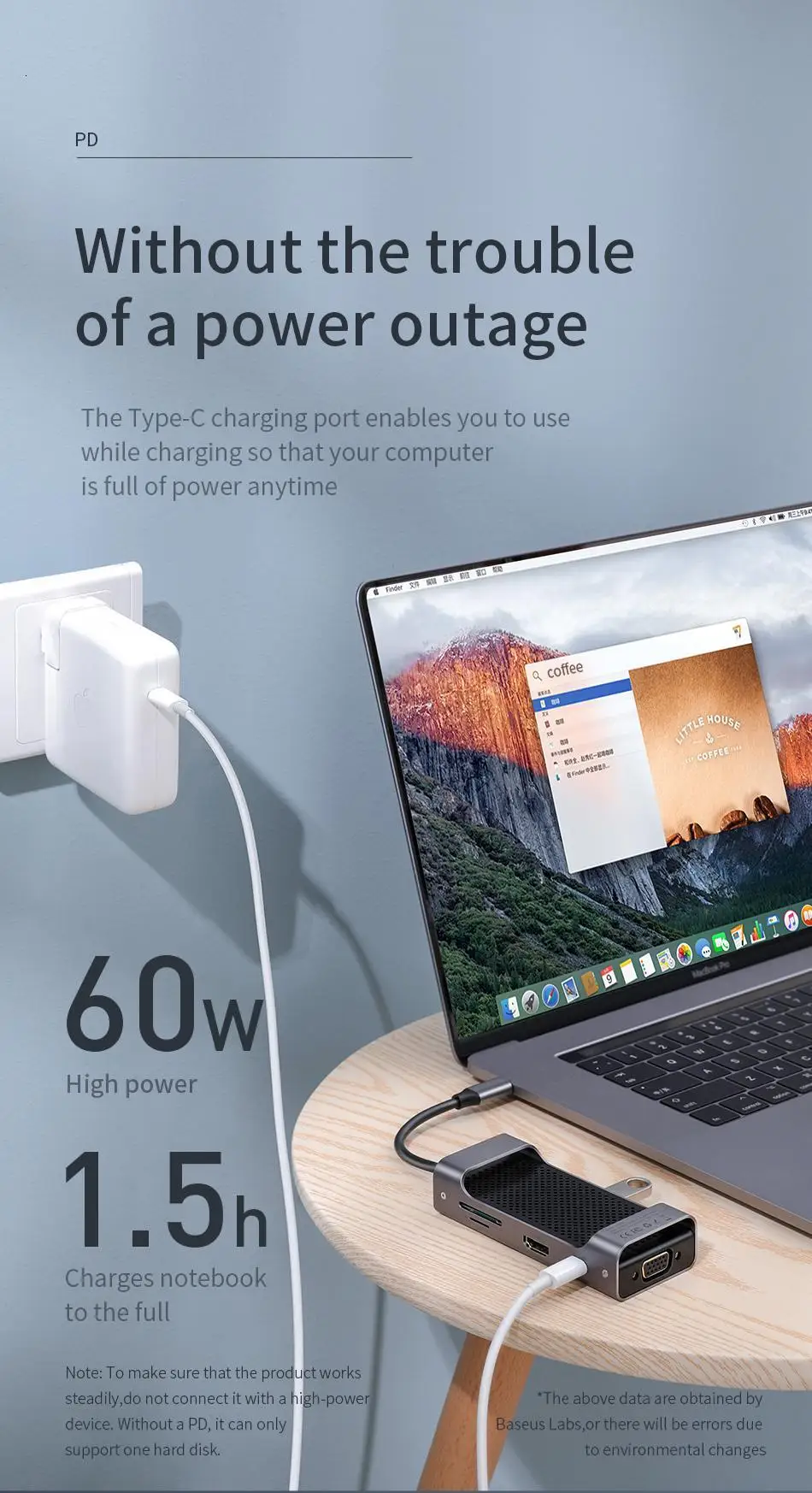 Baseus USB C концентратор type C к USB3.0 HDMI VGA RJ45 концентратор Мульти USB 3,0 адаптер питания type-c концентратор для MackBook Pro воздушный USB-C сплиттер