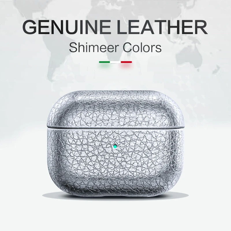 

Чехол SanCore AirPods Pro из натуральной кожи, чехол для AirPods 1, 2, 3, аксессуары для наушников Apple Bluetooth, из воловьей кожи с текстурой личи
