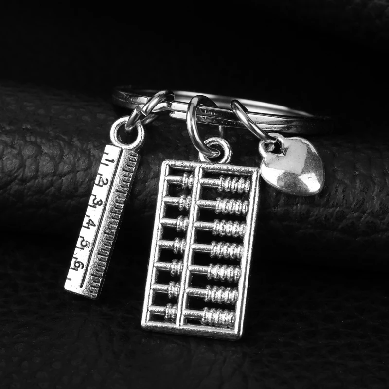 Fashion Handmade Creative Jewelry Abacus Calculator Ruler Tools Keychain Charms Keyfob Key Chain Teacher's Day Gift | Украшения и