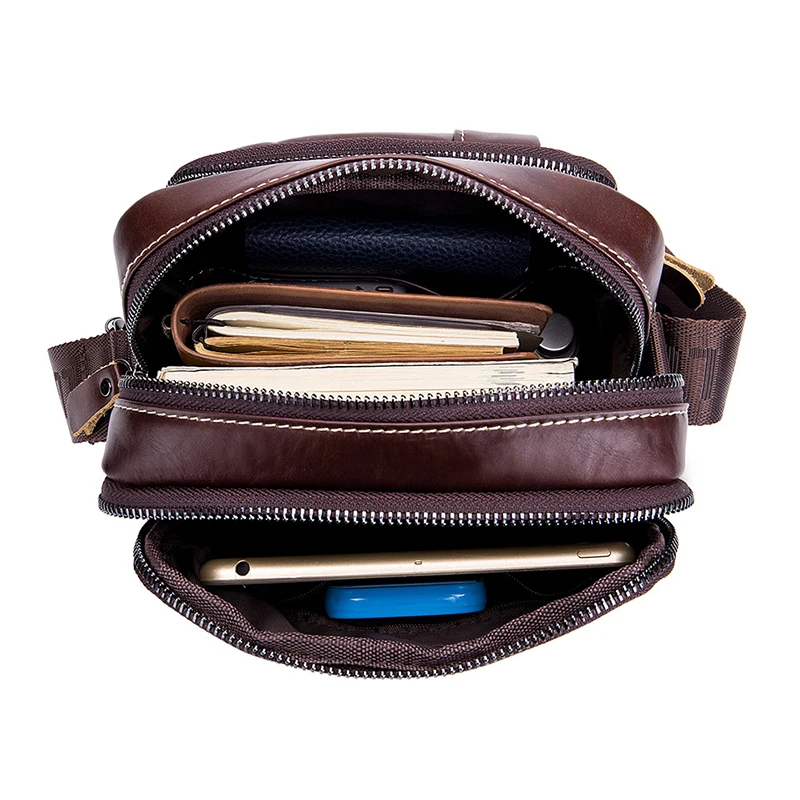 Сумка на плечо мужская из натуральной воловьей кожи маленький мессенджер