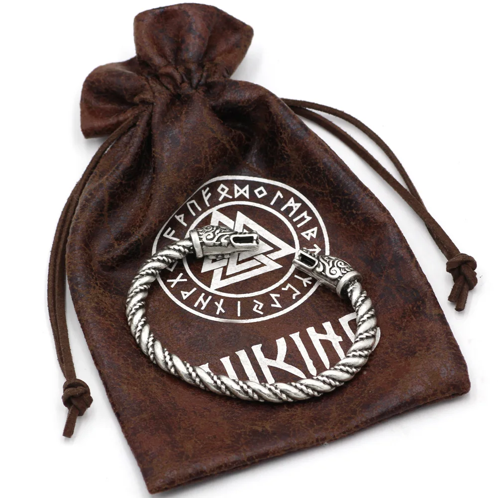 10 шт норвежский викинг дракон браслет с волчьей головой подарочной