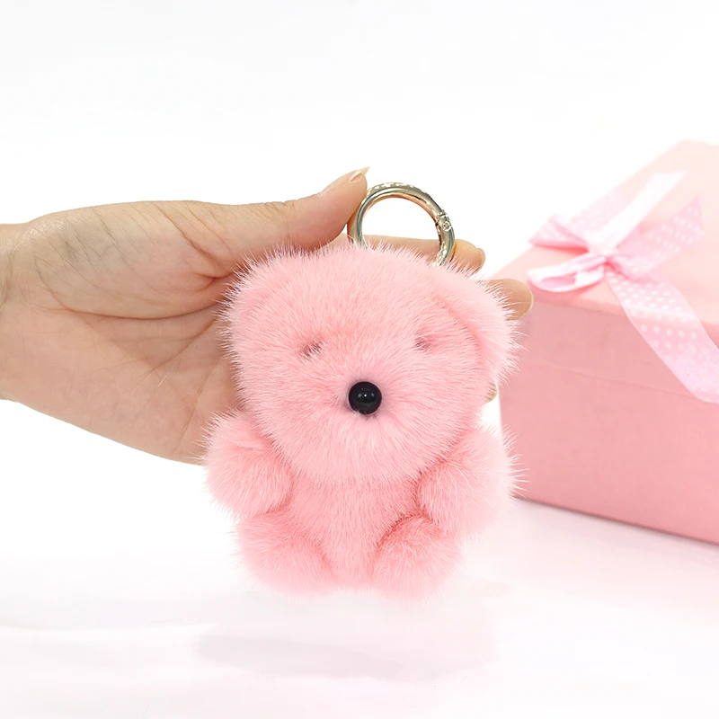 Брелок для ключей женская сумка подвесная Подвеска из натурального меха норки