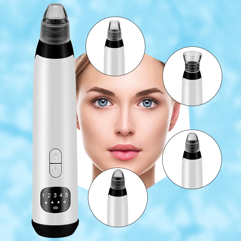 

Электрический вакуумный очиститель для лица, устройство для удаления черных точек с аккумулятором USB, акне, прыщей