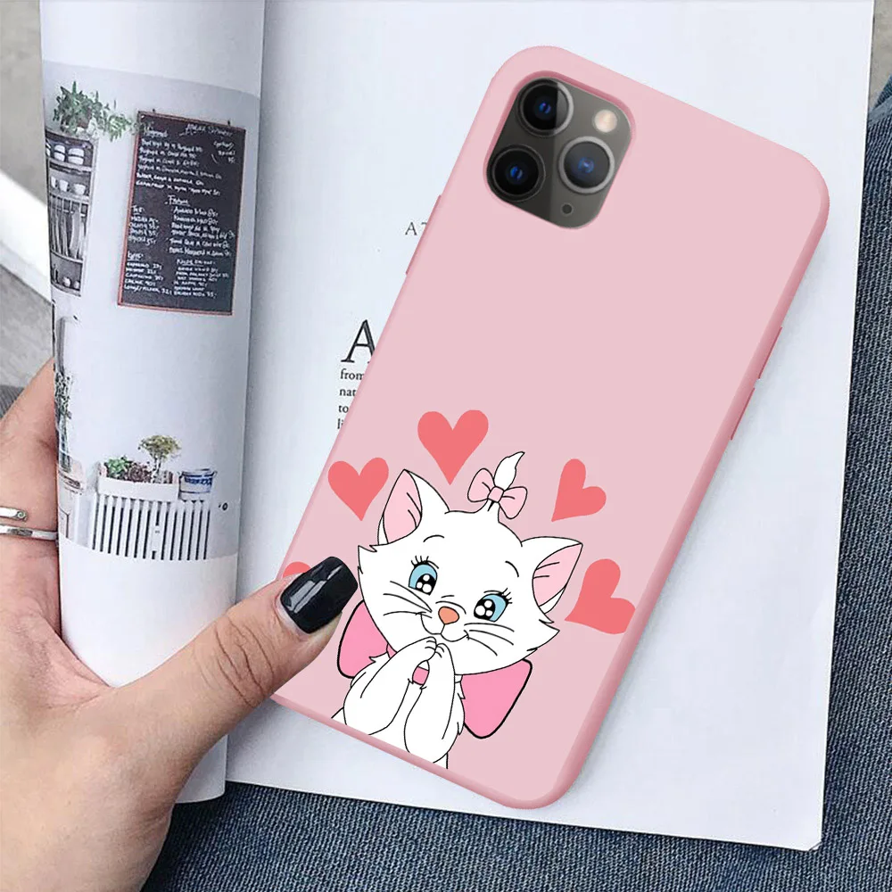 Модный розовый матовый Силиконовый чехол Mary candy для iPhone 11 Pro MAX 5 5S SE 6 6S 7 8Plus XR XS X