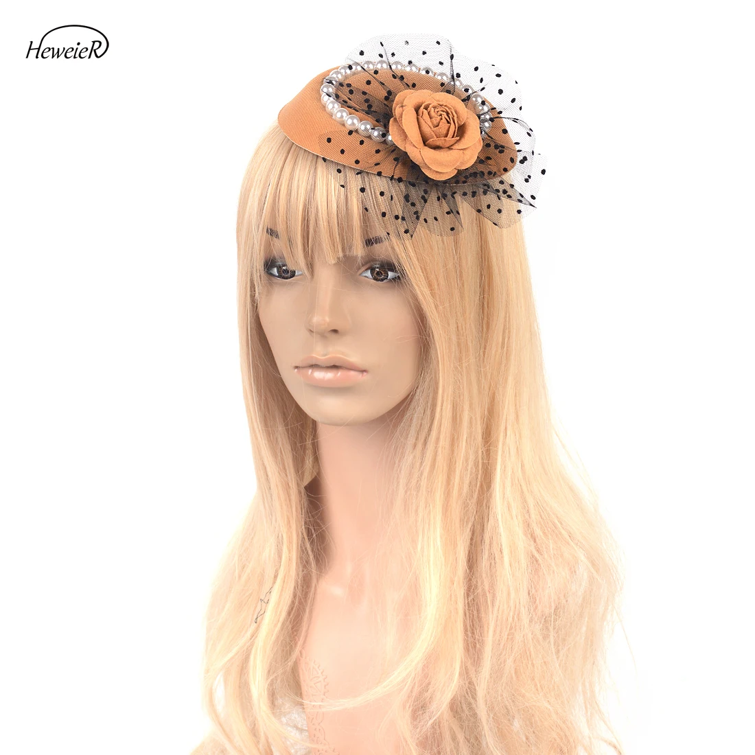 Женский причудливый головной убор шляпа с розами и кружевными бусинами заколки