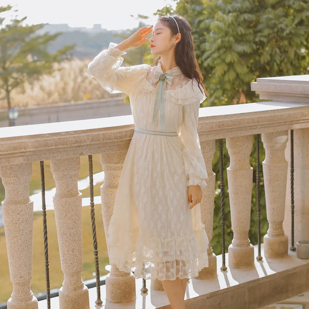 Винтажное женское платье в стиле ретро кружевное дворца женские платья