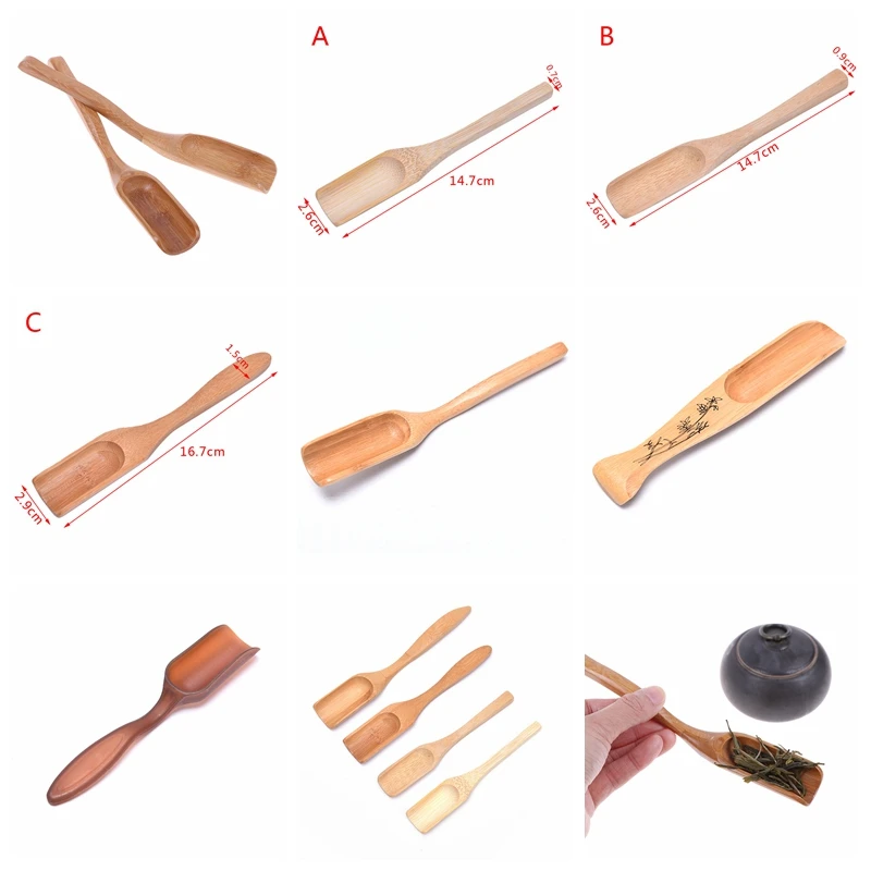 

Tradition bamboo spoon coffee tea spoon wood scoop dining utensil flatware Tea Leaves Chooser Holder For Honey Suger New 1pc