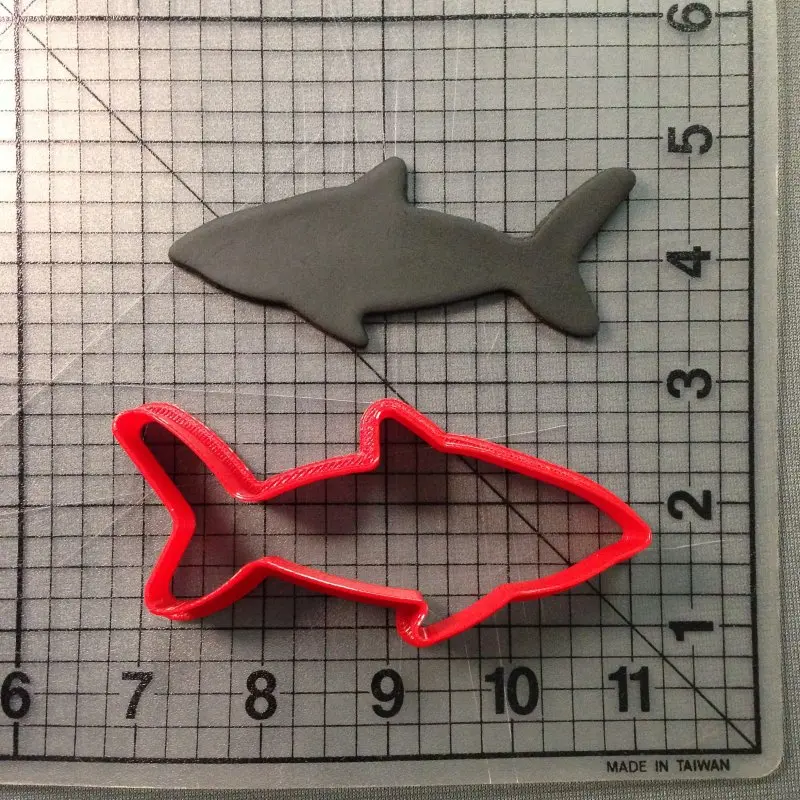 Ocean Animl Shark Silhouette Fondant Cupcake Top Cookie Cutter | Дом и сад