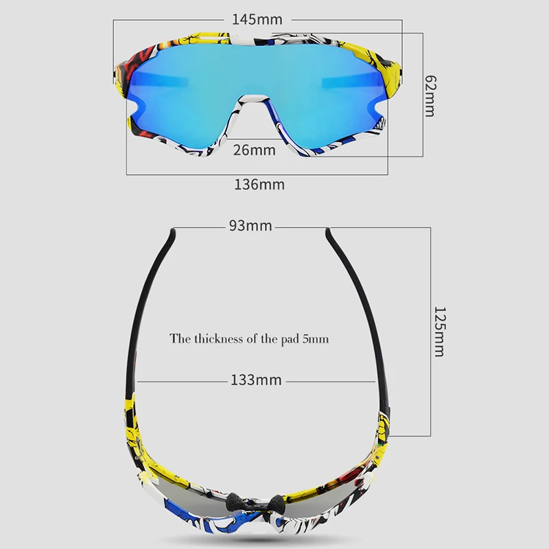

UV400 Sports Riding Cycling Glasses Bicycle Eyewear Impact Resistance Lens Sunglasses Running Climbing Glasses 2021