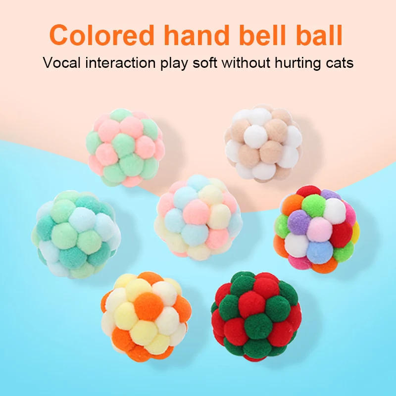 

Funny cat toy elastic plush ball cat interactive toy cat toy ball cat ball pet supplies