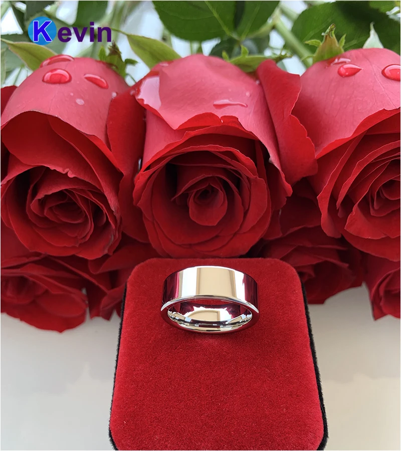 Классическое Обручальное кольцо из вольфрама для мужчин и женщин с полированным