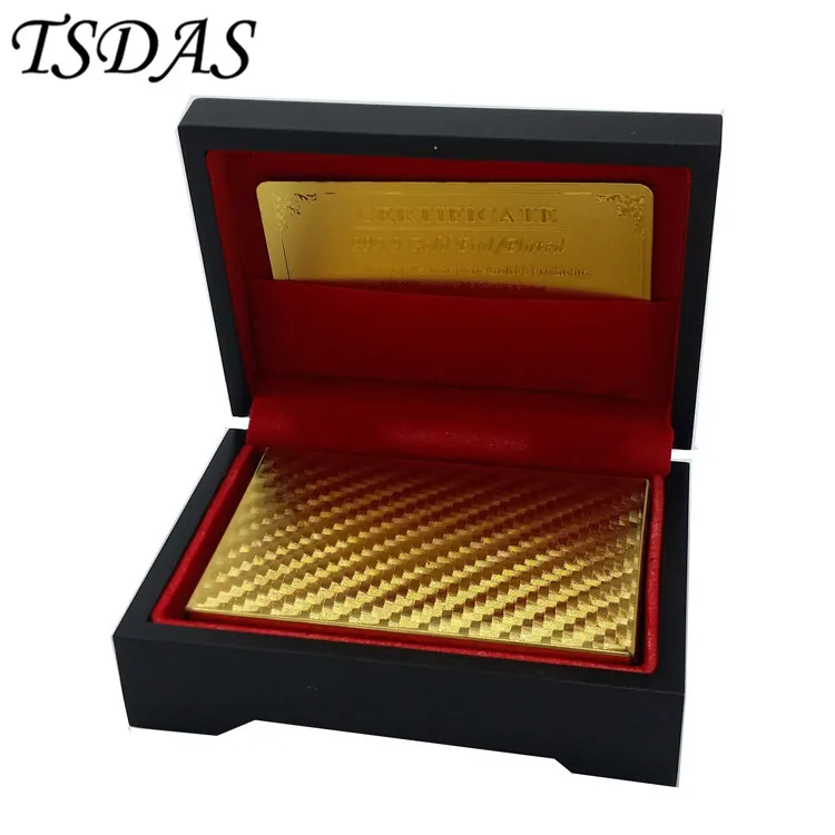 Необычные сусальным золотом Фольга игральные карты с черной подарочной хорошим