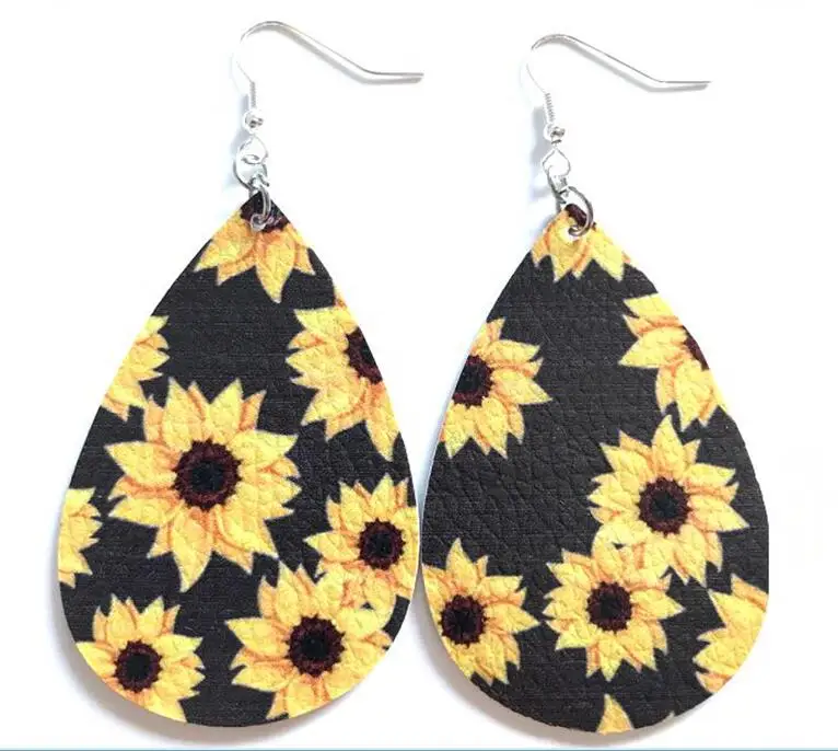 Модные серьги 3 слоя градиентные кожаные висячие в виде капель футбольного типа