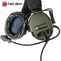 tac sky tea hi threat tier 1 silicone earmuffs hearing defense noise reduction pickup military shooting tactical headset fg