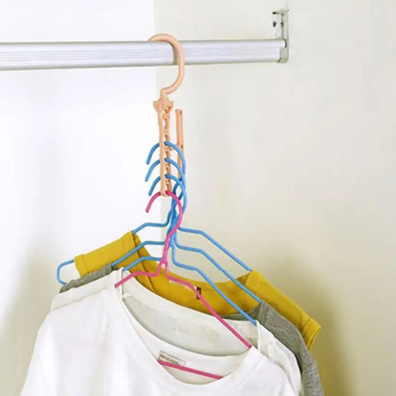 1pcs 5 Hole Creative Clothes Hanger Rack Space Saver Organizer Wonder Clothing Hook Closet Storage Drying | Дом и сад