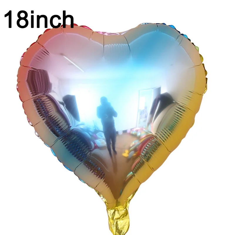 1pc heart 1 шт. 32 дюйма фольгированные шары с цифрами, градиентные радужные шары, гелиевые шары, украшения для первого дня рождения, детские принадлежности для душа - Цвет: 1pc heart