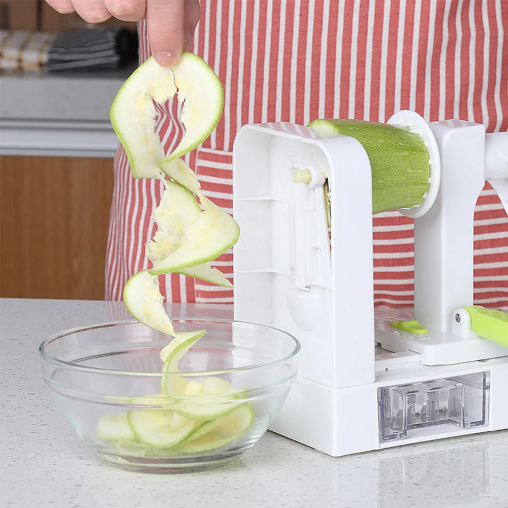 

Household 4Blade Spiralizer Vegetable Slicer Foldable Spiral Slicer Dishwasher Safe Zucchini Noodle Veggie Pasta Spaghetti Maker