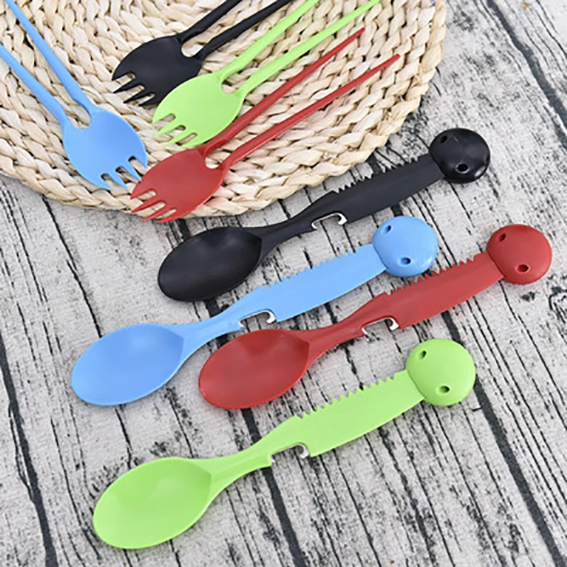 

7 in 1 Portable Dinnerware Set Stainless Steel Spoon Fork Steak Knife Chopsticks Flatware Sets Travel Cutlery Tableware with Bag