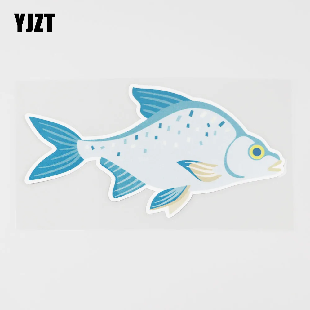 YJZT 15.5CMX7.8CM мультфильм рыба автомобиль стикер морской организм ПВХ Наклейка Окно