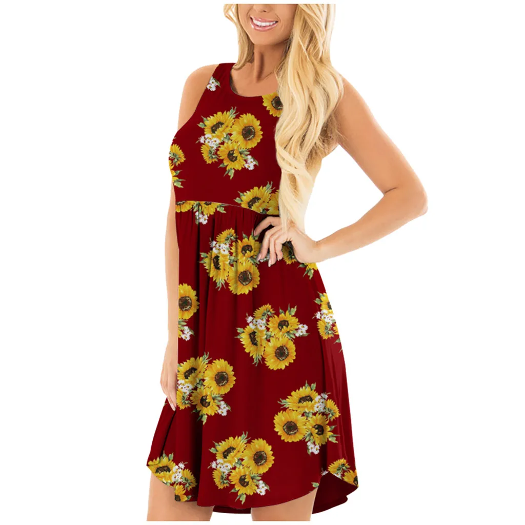 Женское платье без рукавов MISSOMO летнее с цветочным принтом богемное для женщин |