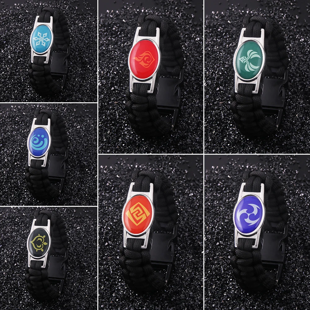 Браслет Genshin Impact Vision Eye of God 7 элементов Fire Water Wind Thunder Grass Ice Rock браслет с бусинами